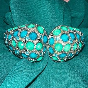 Hinged Green/Blue Bracelet